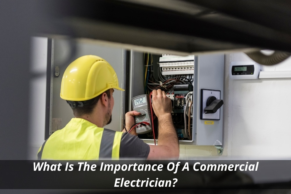Image presents commercial electrician